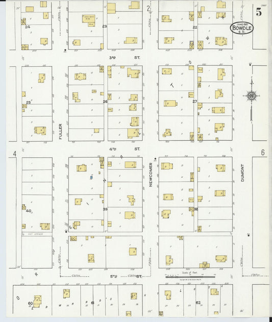 Sanborn Fire Insurance Map from Bowdle, Edmunds County, South Dakota (1939), Sheet #0005 - Historic Sanborn Fire Insurance Map Print, vintage old map wall art, antique decor, genealogy gift, South Dakota South Dakota map