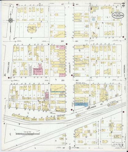 Sanborn Fire Insurance Map from Aurora, Saint Louis County, Minnesota (1921), Sheet #0002 - Historic Sanborn Fire Insurance Map Print, vintage old map wall art, antique decor, genealogy gift, Minnesota Minnesota map