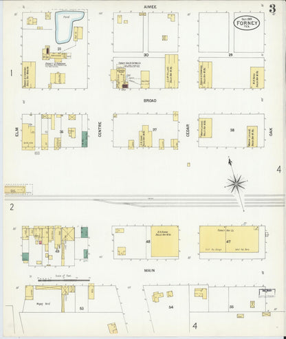 Sanborn Fire Insurance Map from Forney, Kaufman County, Texas (1901), Sheet #0003 - Historic Sanborn Fire Insurance Map Print, vintage old map wall art, antique decor, genealogy gift, Texas Texas map