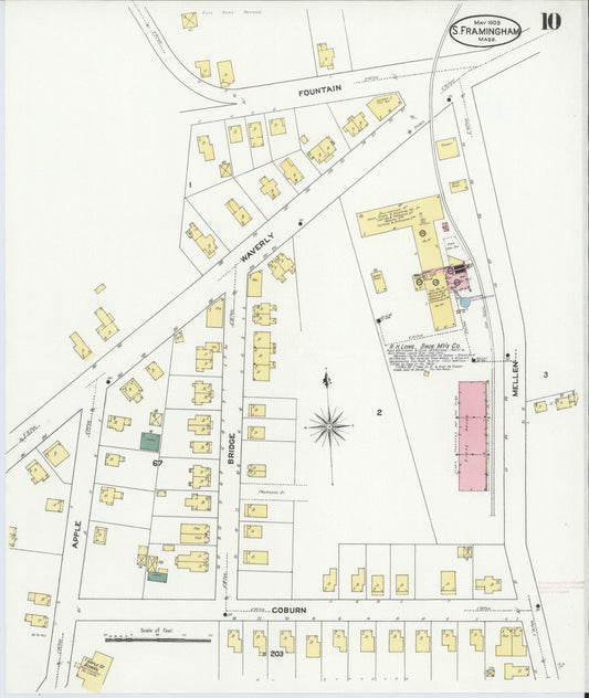 Sanborn Fire Insurance Map from South Farmington, Middlesex County, Massachusetts (1909), Sheet #0010 - Historic Sanborn Fire Insurance Map Print, vintage old map wall art, antique decor, genealogy gift, Massachusetts Massachusetts map
