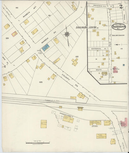 Sanborn Fire Insurance Map from Barrington, Bristol County, Rhode Island (1921), Sheet #0002 - Complete Map Set gallery image, historic Sanborn map, vintage wall art, Rhode Island Rhode Island