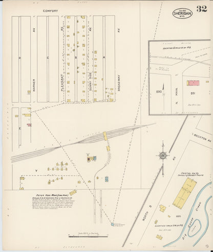 Sanborn Fire Insurance Map from Sheridan, Sheridan County, Wyoming (1912), Sheet #0032 - Complete Map Set gallery image, historic Sanborn map, vintage wall art, Wyoming Wyoming