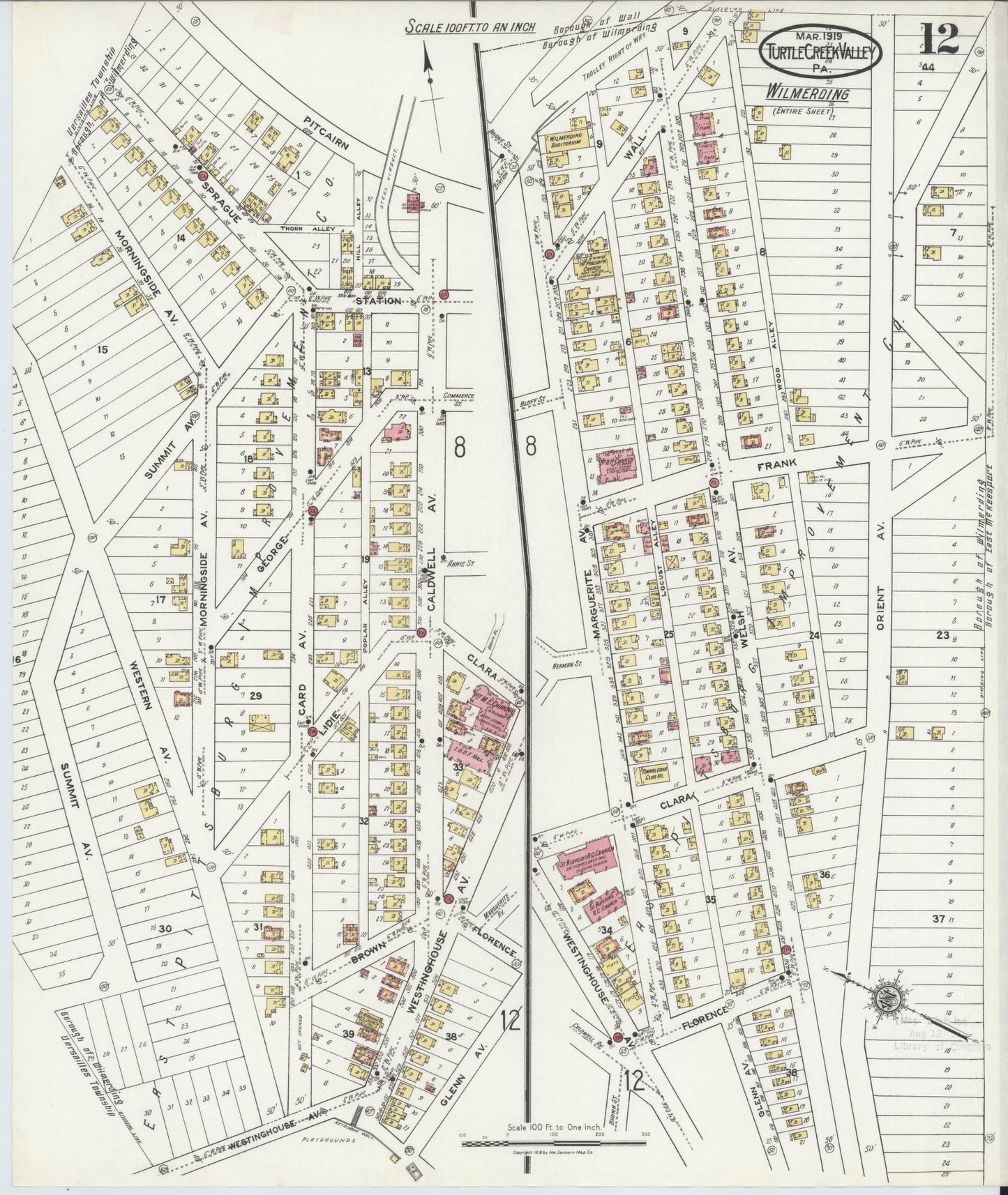 Sanborn Fire Insurance Map from Turtle Creek Valley, Allegheny County, Pennsylvania (1919), Sheet #0012 - Complete Map Set gallery image, historic Sanborn map, vintage wall art, Pennsylvania Pennsylvania