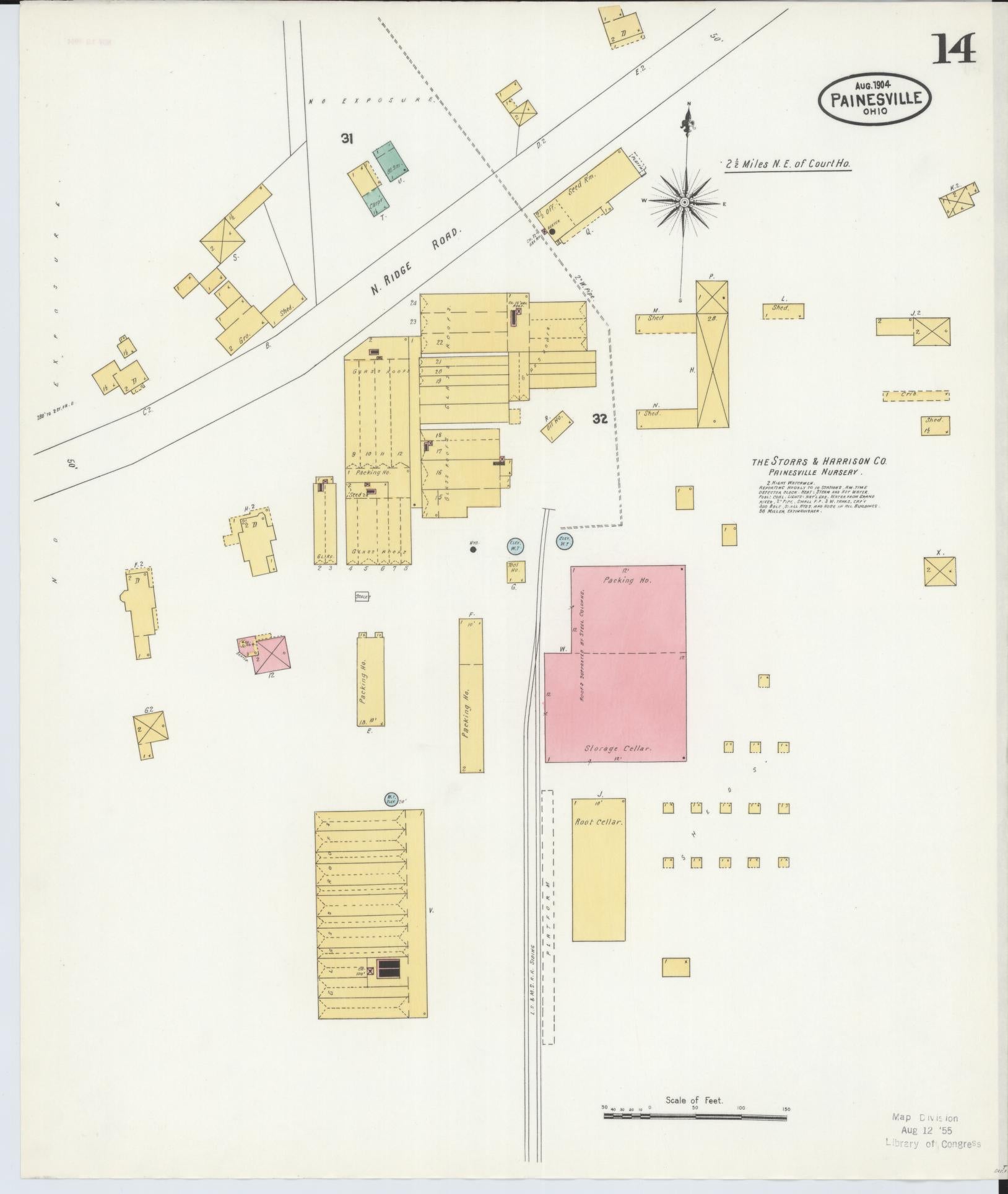 Sanborn Fire Insurance Map from Painesville, Lake County, Ohio (1904), Sheet #0014 - Historic Sanborn Fire Insurance Map Print, vintage old map wall art, antique decor, genealogy gift, Ohio Ohio map