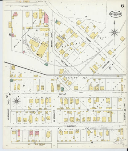 Sanborn Fire Insurance Map from Nelsonville, Athens County, Ohio (1900), Sheet #0006 - Complete Map Set gallery image, historic Sanborn map, vintage wall art, Ohio Ohio
