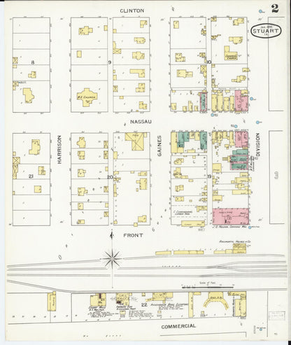 Sanborn Fire Insurance Map from Stuart, Guthrie and Adair Counties, Iowa (1894), Sheet #0002 - Historic Sanborn Fire Insurance Map Print, vintage old map wall art