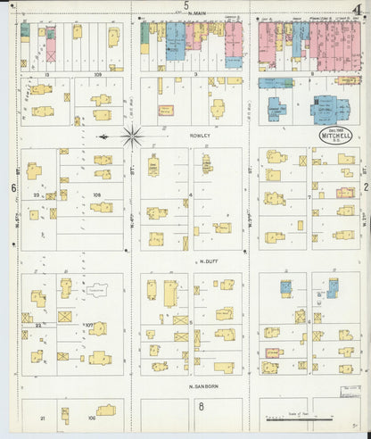 Sanborn Fire Insurance Map from Mitchell, Davison County, South Dakota (1903), Sheet #0004 - Complete Map Set gallery image, historic Sanborn map, vintage wall art, South Dakota South Dakota