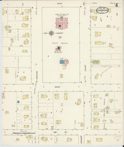 Sanborn Fire Insurance Map from Cambridge, Henry County, Illinois (1913), Sheet #0004 - Complete Map Set gallery image, historic Sanborn map, vintage wall art, Illinois Illinois