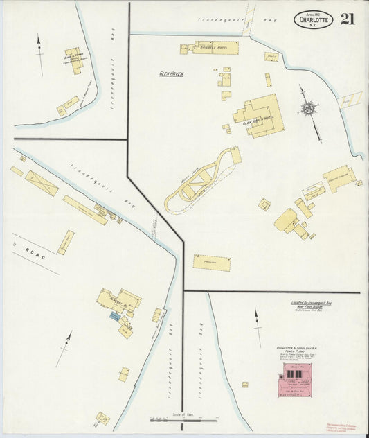 Sanborn Fire Insurance Map from Charlotte, Monroe County, New York (1912), Sheet #0021 - Historic Sanborn Fire Insurance Map Print, vintage old map wall art, antique decor, genealogy gift, New York New York map