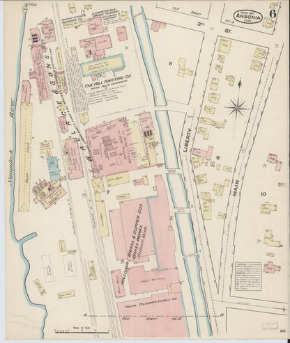 Sanborn Fire Insurance Map from Ansonia, New Haven County, Connecticut (1884), Sheet #0006 - Complete Map Set gallery image, historic Sanborn map, vintage wall art, Connecticut Connecticut