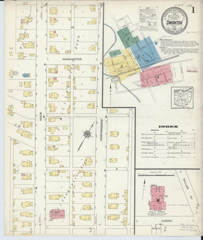 Sanborn Fire Insurance Map from Swanton, Fulton County, Ohio (1913), Sheet #0001 - Historic Sanborn Fire Insurance Map Print, vintage old map wall art, antique decor, genealogy gift, Ohio Ohio map