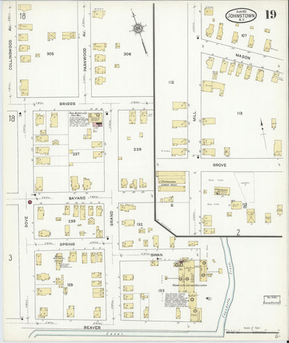 Sanborn Fire Insurance Map from Johnstown, Fulton County, New York (1912), Sheet #0019 - Complete Map Set gallery image, historic Sanborn map, vintage wall art, New York New York