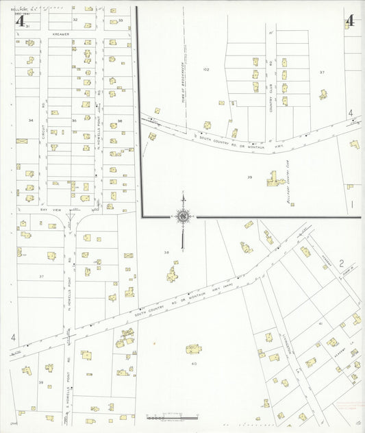 Sanborn Fire Insurance Map from Bellport, Suffolk County, New York (1941), Sheet #0004 - Historic Sanborn Fire Insurance Map Print, vintage old map wall art, antique decor, genealogy gift, New York New York map