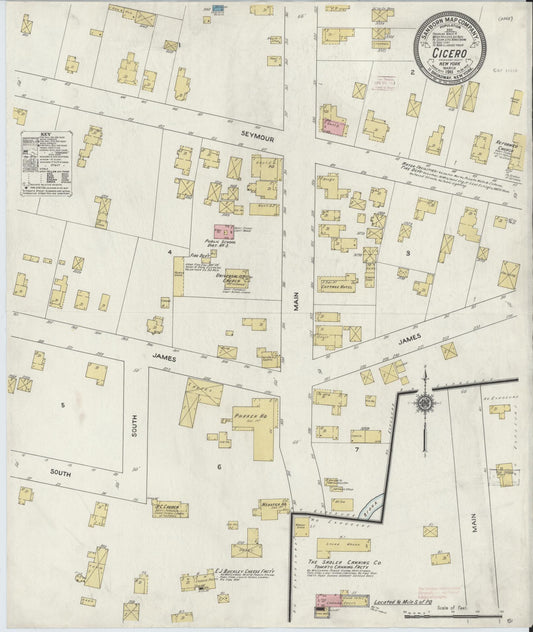 Sanborn Fire Insurance Map from Cicero, Onondaga County, New York (1911), Sheet #0001 - Historic Sanborn Fire Insurance Map Print, vintage old map wall art, antique decor, genealogy gift, New York New York map