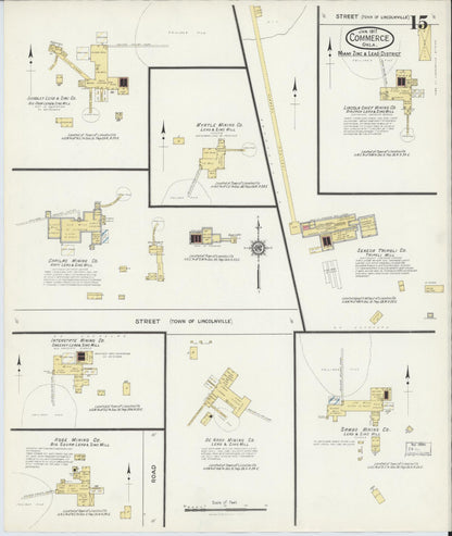 Sanborn Fire Insurance Map from Commerce, Ottawa County, Oklahoma (1917), Sheet #0015 - Complete Map Set gallery image, historic Sanborn map, vintage wall art, Oklahoma Oklahoma