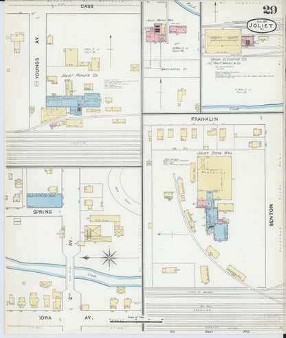 Sanborn Fire Insurance Map from Joliet, Will County, Illinois (1891), Sheet #0029 - Complete Map Set gallery image, historic Sanborn map, vintage wall art, Illinois Illinois