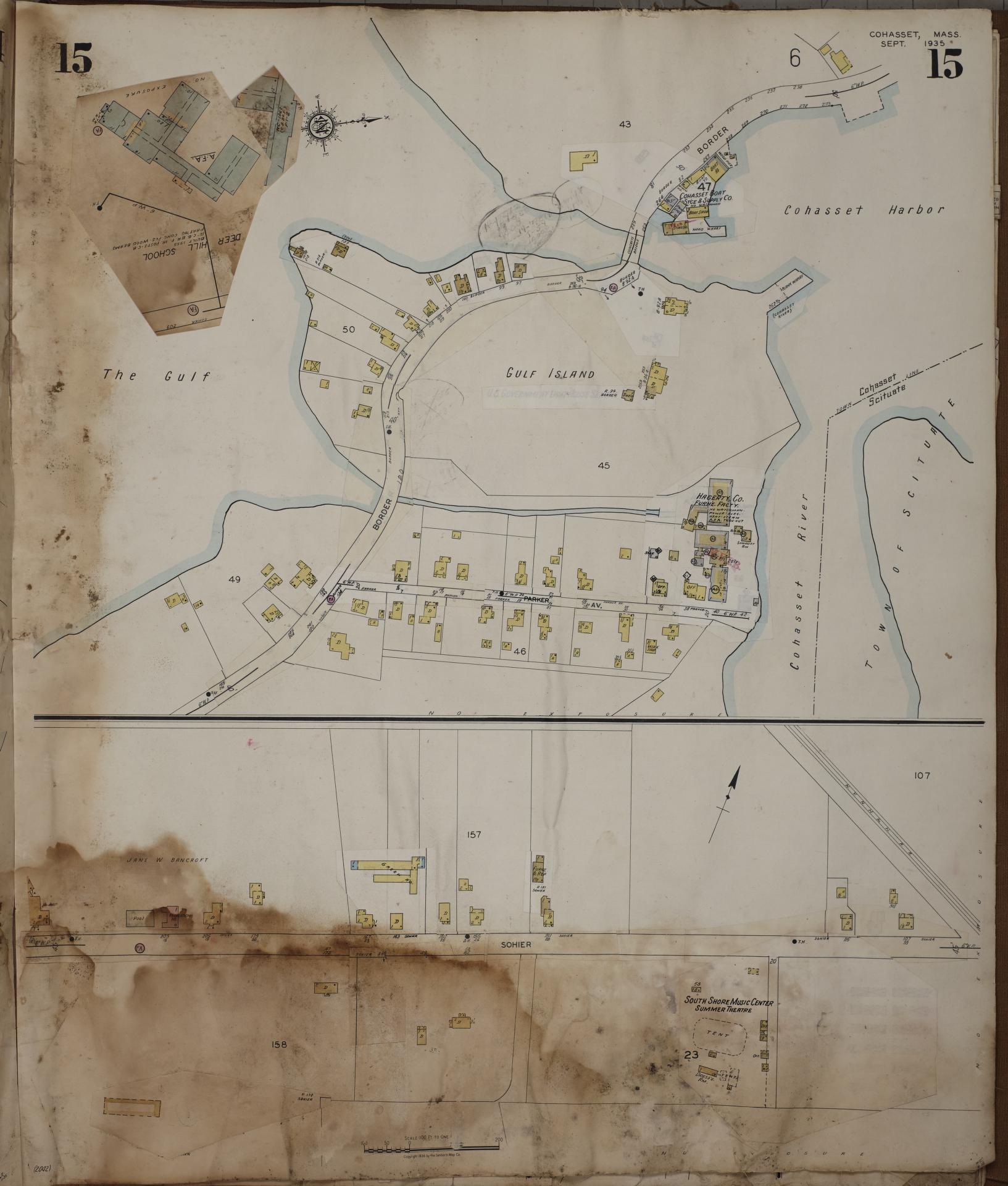 Sanborn Fire Insurance Map from Cohasset, Norfolk County, Massachusetts (1963), Sheet #0015 - Complete Map Set gallery image, historic Sanborn map, vintage wall art, Massachusetts Massachusetts