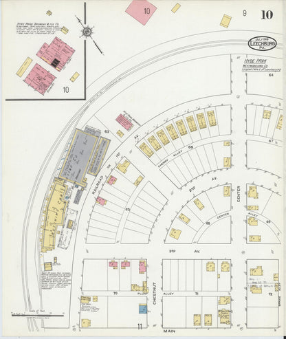 Sanborn Fire Insurance Map from Leechburg, Armstrong County, Pennsylvania (1919), Sheet #0010 - Historic Sanborn Fire Insurance Map Print, vintage old map wall art, antique decor, genealogy gift, Pennsylvania Pennsylvania map