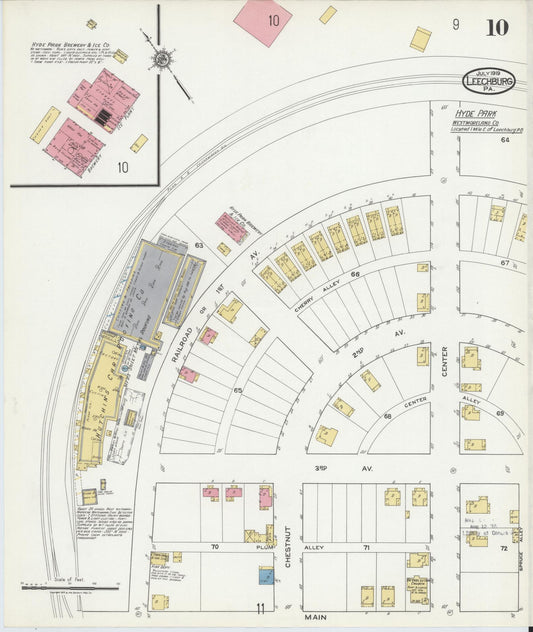 Sanborn Fire Insurance Map from Leechburg, Armstrong County, Pennsylvania (1919), Sheet #0010 - Historic Sanborn Fire Insurance Map Print, vintage old map wall art, antique decor, genealogy gift, Pennsylvania Pennsylvania map