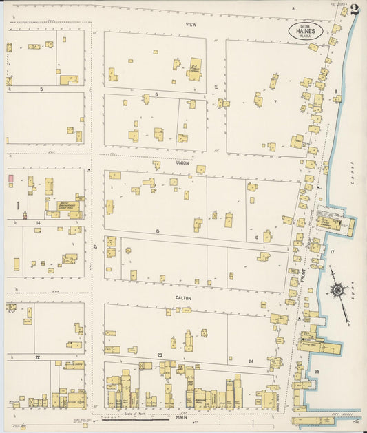 Sanborn Fire Insurance Map from Haines, Haines Census Division, Alaska (1914), Sheet #0002 - Historic Sanborn Fire Insurance Map Print, vintage old map wall art, antique decor, genealogy gift, Alaska Alaska map