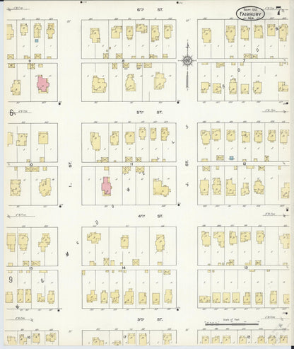 Sanborn Fire Insurance Map from Fairbury, Jefferson County, Nebraska (1912), Sheet #0007 - Complete Map Set gallery image, historic Sanborn map, vintage wall art, Nebraska Nebraska