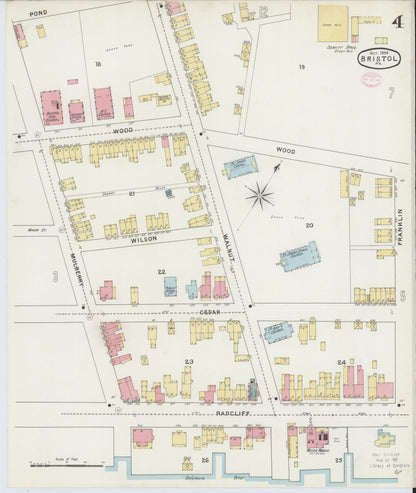 Sanborn Fire Insurance Map from Bristol, Bucks County, Pennsylvania (1894), Sheet #0004 - Complete Map Set gallery image, historic Sanborn map, vintage wall art, Pennsylvania Pennsylvania