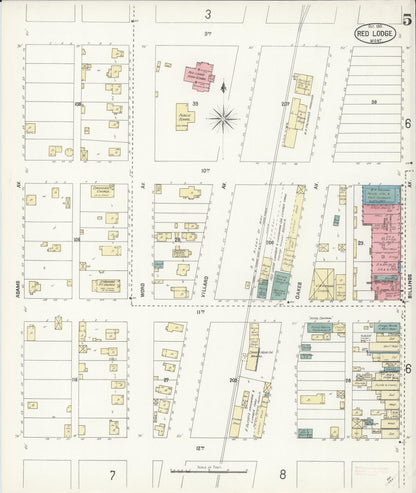 Sanborn Fire Insurance Map from Red Lodge, Carbon County, Montana (1901), Sheet #0005 - Complete Map Set gallery image, historic Sanborn map, vintage wall art, Montana Montana