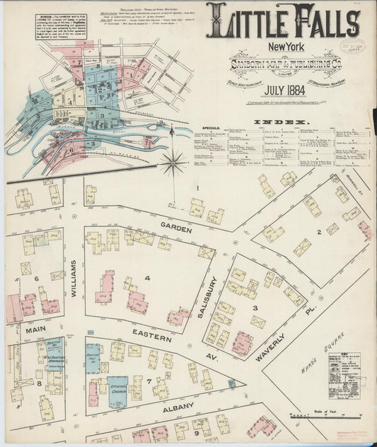 Sanborn Fire Insurance Map from Little Falls, Herkimer County, New York. (1884) – Historic Sanborn Fire Insurance Map Print