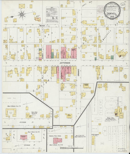 Sanborn Fire Insurance Map from Cromwell, Noble County, Indiana (1901), Sheet #0001 - Historic Sanborn Fire Insurance Map Print, vintage old map wall art, antique decor, genealogy gift, Indiana Indiana map