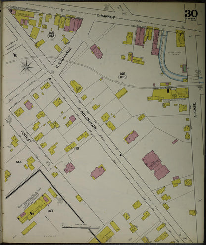 Sanborn Fire Insurance Map from Akron, Summit County, Ohio (1892), Sheet #0030 - Complete Map Set gallery image, historic Sanborn map, vintage wall art, Ohio Ohio