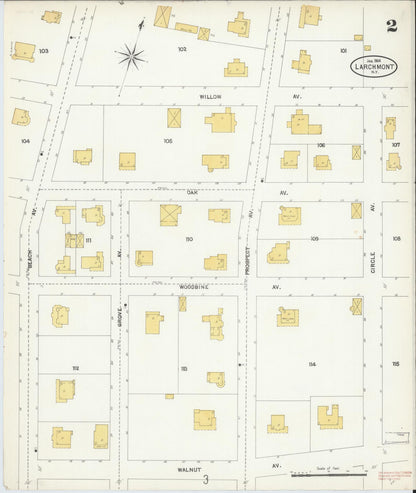 Sanborn Fire Insurance Map from Larchmont, Westchester County, New York (1904), Sheet #0002 - Complete Map Set gallery image, historic Sanborn map, vintage wall art, New York New York