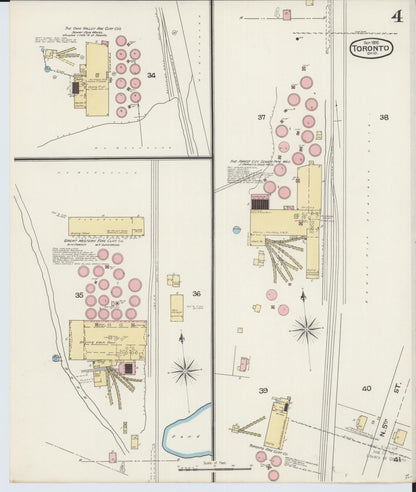 Sanborn Fire Insurance Map from Toronto, Jefferson County, Ohio (1892), Sheet #0004 - Historic Sanborn Fire Insurance Map Print, vintage old map wall art, antique decor, genealogy gift, Ohio Ohio map