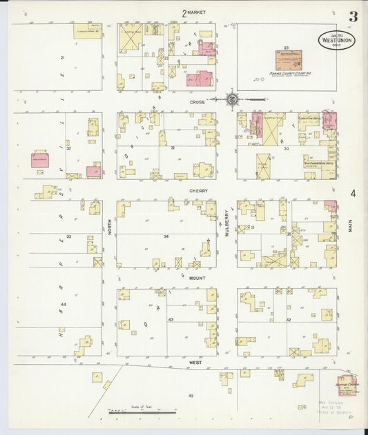Sanborn Fire Insurance Map from West Union, Adams County, Ohio (1912), Sheet #0003 - Historic Sanborn Fire Insurance Map Print, vintage old map wall art, antique decor, genealogy gift, Ohio Ohio map