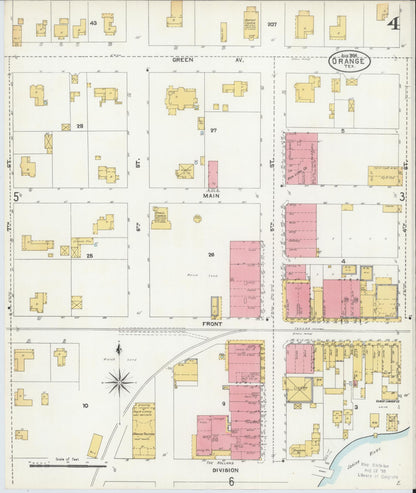 Sanborn Fire Insurance Map from Orange, Orange County, Texas (1904), Sheet #0004 - Historic Sanborn Fire Insurance Map Print, vintage old map wall art, antique decor, genealogy gift, Texas Texas map