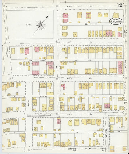 Sanborn Fire Insurance Map from Homestead, Allegheny County, Pennsylvania (1907), Sheet #0012 - Complete Map Set gallery image, historic Sanborn map, vintage wall art, Pennsylvania Pennsylvania