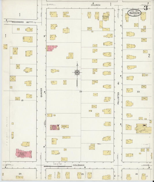 Sanborn Fire Insurance Map from Barker, Niagara County, New York (1916), Sheet #0003 - Historic Sanborn Fire Insurance Map Print, vintage old map wall art, antique decor, genealogy gift, New York New York map
