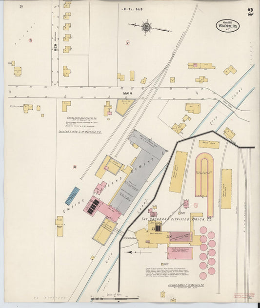 Sanborn Fire Insurance Map from Warners, Onondaga County, New York (1911), Sheet #0002 - Historic Sanborn Fire Insurance Map Print, vintage old map wall art, antique decor, genealogy gift, New York New York map