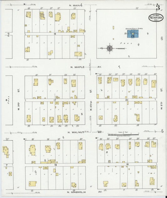 Sanborn Fire Insurance Map from Newkirk, Kay County, Oklahoma (1920), Sheet #0003 - Historic Sanborn Fire Insurance Map Print, vintage old map wall art, antique decor, genealogy gift, Oklahoma Oklahoma map