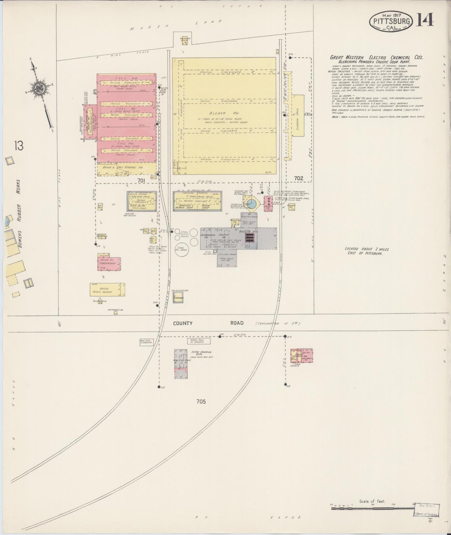 Sanborn Fire Insurance Map from Pittsburg, Contra Costa County, California (1917), Sheet #0014 - Complete Map Set gallery image, historic Sanborn map, vintage wall art, California California