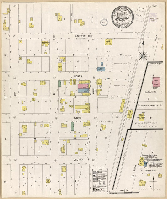 Sanborn Fire Insurance Map from Washburn, Barry County, Missouri (1902), Sheet #0001 - Historic Sanborn Fire Insurance Map Print, vintage old map wall art, antique decor, genealogy gift, Missouri Missouri map