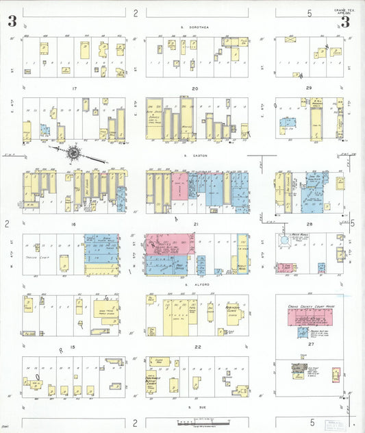 Sanborn Fire Insurance Map from Crane, Crane County, Texas (1951), Sheet #0003 - Historic Sanborn Fire Insurance Map Print, vintage old map wall art, antique decor, genealogy gift, Texas Texas map
