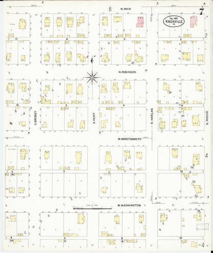 Sanborn Fire Insurance Map from Knoxville, Marion County, Iowa (1907), Sheet #0007 - Historic Sanborn Fire Insurance Map Print