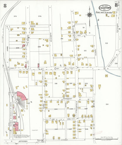Sanborn Fire Insurance Map from Cedartown, Polk County, Georgia (1923), Sheet #0008 - Complete Map Set gallery image, historic Sanborn map, vintage wall art, Georgia Georgia