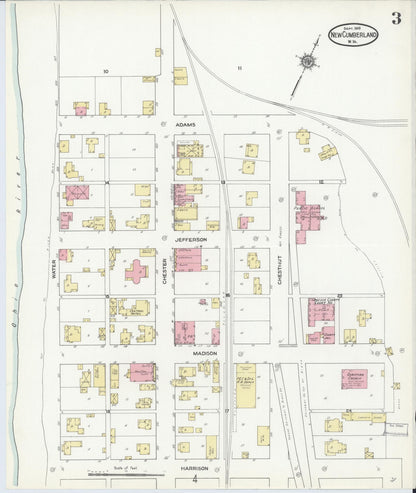 Sanborn Fire Insurance Map from New Cumberland, Hancock County, West Virginia (1910), Sheet #0003 - Complete Map Set gallery image, historic Sanborn map, vintage wall art, West Virginia West Virginia