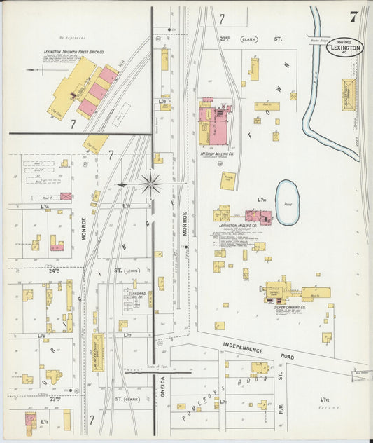 Sanborn Fire Insurance Map from Lexington, Lafayette County, Missouri (1900), Sheet #0007 - Historic Sanborn Fire Insurance Map Print, vintage old map wall art, antique decor, genealogy gift, Missouri Missouri map