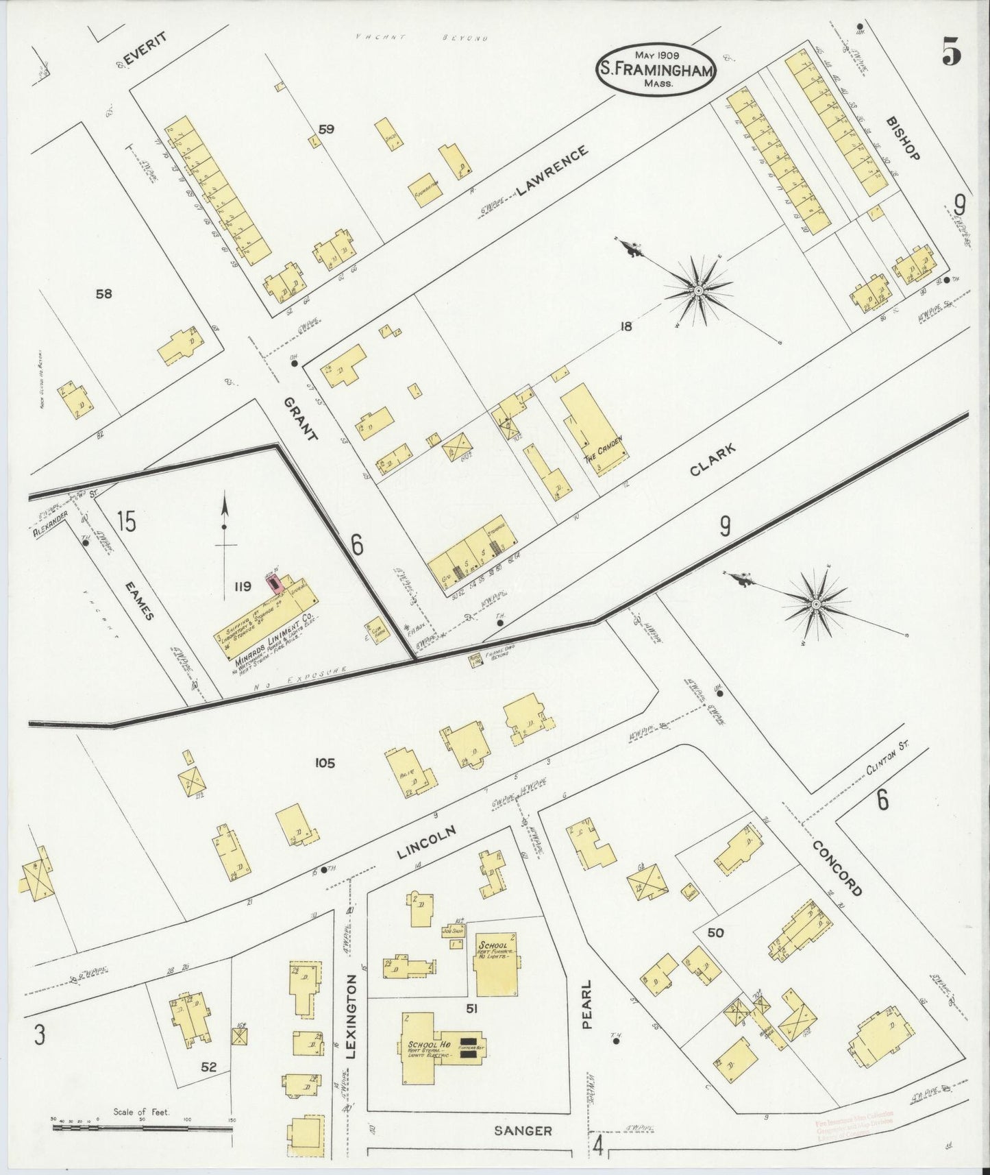 Sanborn Fire Insurance Map from South Farmington, Middlesex County, Massachusetts (1909), Sheet #0005 - Complete Map Set gallery image, historic Sanborn map, vintage wall art, Massachusetts Massachusetts