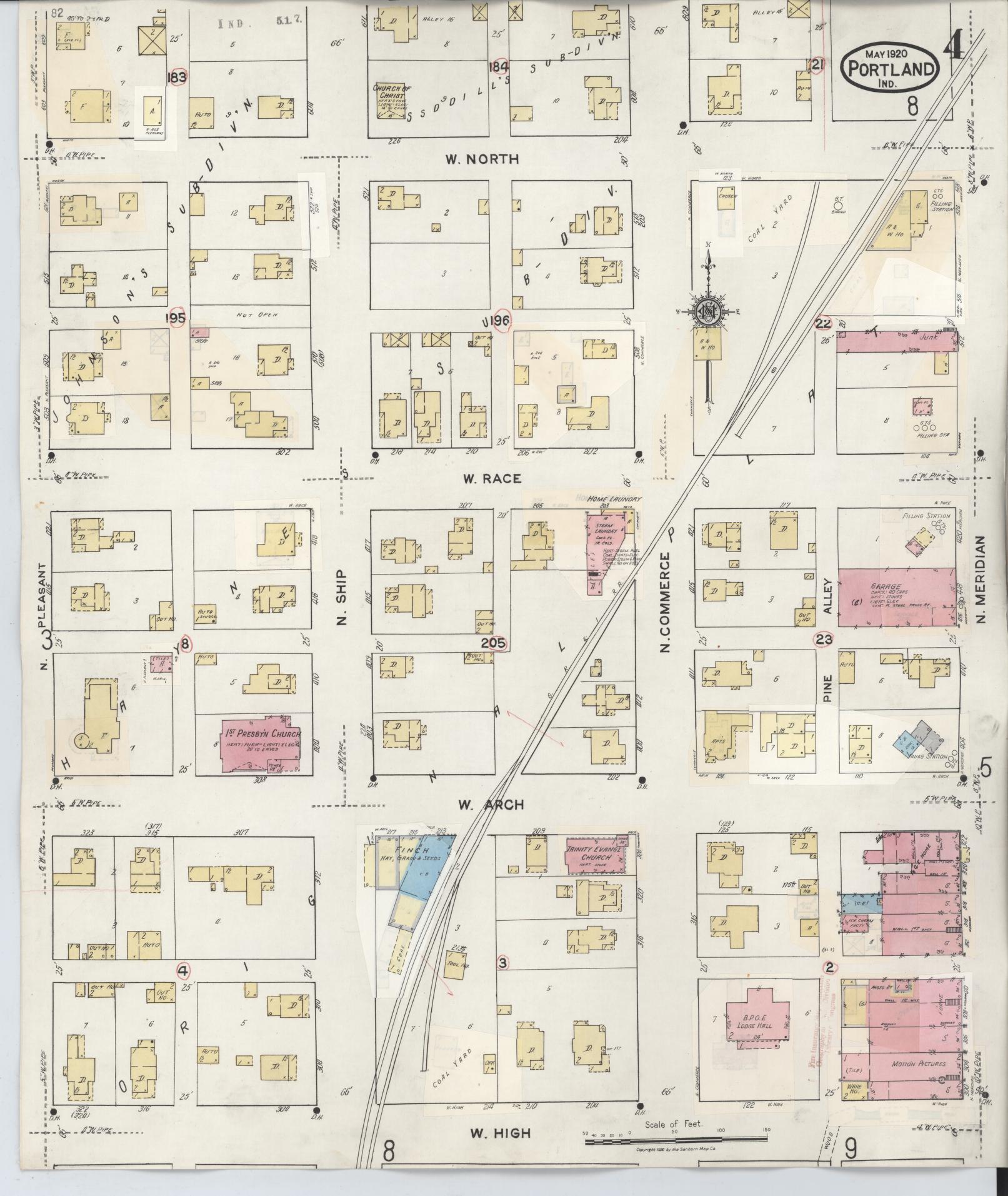 Sanborn Fire Insurance Map from Portland, Jay County, Indiana (1946), Sheet #0004 - Complete Map Set gallery image, historic Sanborn map, vintage wall art, Indiana Indiana