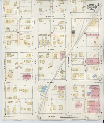 Sanborn Fire Insurance Map from Portland, Jay County, Indiana (1946), Sheet #0004 - Complete Map Set gallery image, historic Sanborn map, vintage wall art, Indiana Indiana