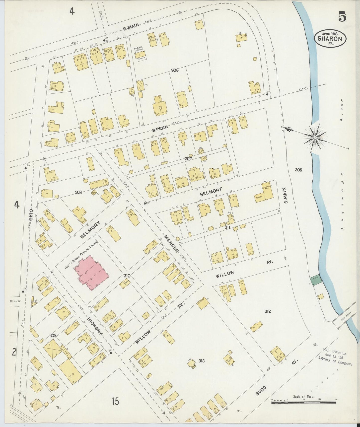 Sanborn Fire Insurance Map from Sharon, Mercer County, Pennsylvania. (1903), Sheet 5 – Historic Sanborn Fire Insurance Map Print