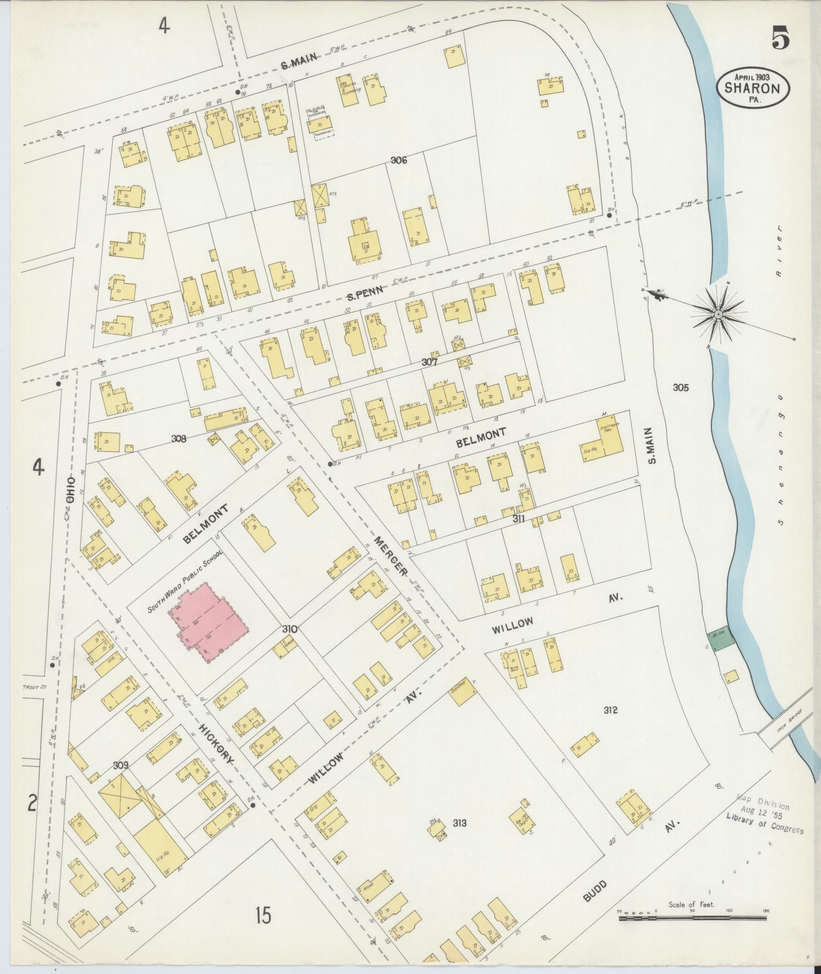 Sanborn Fire Insurance Map from Sharon, Mercer County, Pennsylvania. (1903), Sheet 5 – Historic Sanborn Fire Insurance Map Print